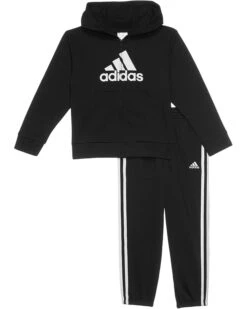 adidas Kids Hooded Fleece Jacket Set (Toddler/Little Kid) | Kids' Sets