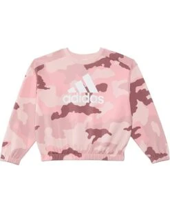 adidas Kids Long Sleeve Printed Crew Neck Pullover Preloved(Big Kid) | Hoodies & Sweatshirts