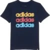 adidas Kids SS Linear Stack Tee(Toddler/Little Kid/Big Kid) | Shirts & Tops