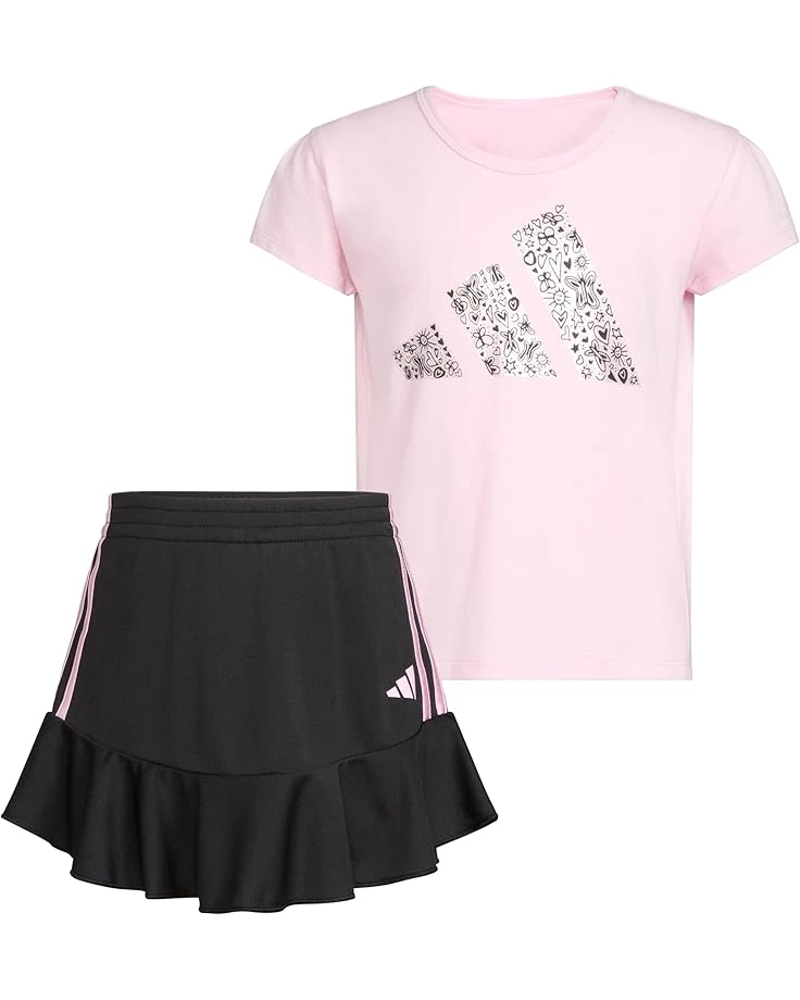 adidas Kids Pleated SS Tee Ruffle Skort Set(Infant) | Kids' Sets 1 adidas Kids Pleated SS Tee Ruffle Skort Set(Infant) | Kids' Sets