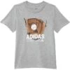 adidas Kids SS Baseball Glove Heather Tee(Big Kid) | Shirts & Tops