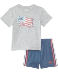 adidas Kids GFX Cotton Tee Color Short Set(Infant) | Shorts