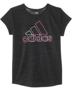 adidas Kids AEROREADY® Short Sleeve Essential Polyester Mélange Tee(Big Kid) | Shirts & Tops