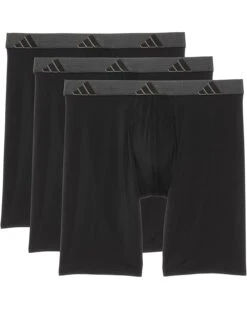 adidas Athletic Fit Microfiber Long Boxer Brief Underwear 3-Pack