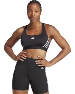 adidas Powerreact Training Medium Support 3-Stripes Bra | Underwear & Intimates