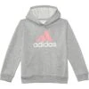 adidas Kids Long Sleeve Essential Hooded Graphic Heather Pullover(Big Kid) | Hoodies & Sweatshirts