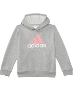 adidas Kids Long Sleeve Essential Hooded Graphic Heather Pullover(Big Kid) | Hoodies & Sweatshirts