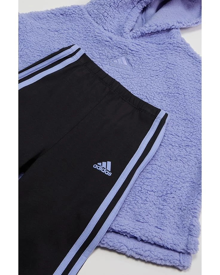 adidas Kids Long Sleeves Hooded Sherpa Legging Set (Toddler/Little Kid) | Kids' Sets 2 adidas Kids Long Sleeves Hooded Sherpa Legging Set (Toddler/Little Kid) | Kids' Sets - Image 2
